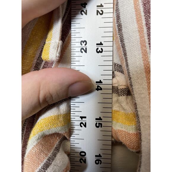 Naturals d&co Pants Womens XL Striped Linen Blend Drawstring Wide Leg Pockets - Picture 5 of 10